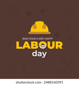 Celebrating happy international labor day with helmet