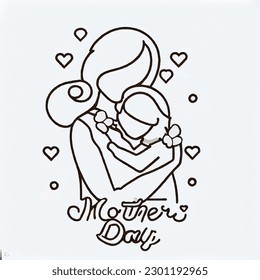  celebrating happy mother's day with arms holding each others and be surrounded by carnation flowers