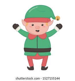 celebrating helper hands up decoration merry christmas vector illustration