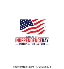 Celebrating Independence day of USA logo design template