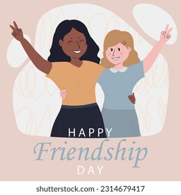 Celebrating International friendship day concept. vector illustration