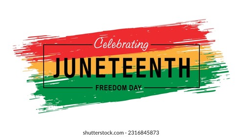 Celebrating JUNETEENTH Freedom day rainbow color vector