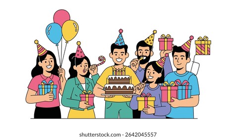 Celebrating Life's Special Moments Creating Joy and Laughter With Friends and Family Around The Cake