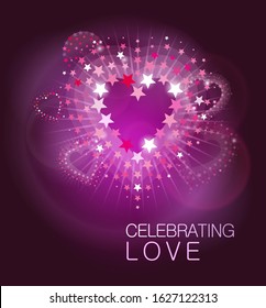 Celebrating love concept design. Suitable for 14 february Valentine's Day greeting card, poster, social media picture etc. Editable EPS vector