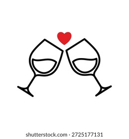 Celebrando el amor con Vector de vino