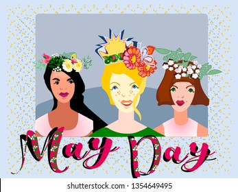 Celebrating the May Day in England. Vector for design flyer,invitation, card, poster.