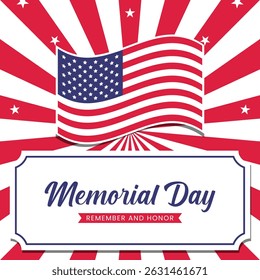 Celebrating Memorial Day. Independence Day USA concept. Vector illustration.