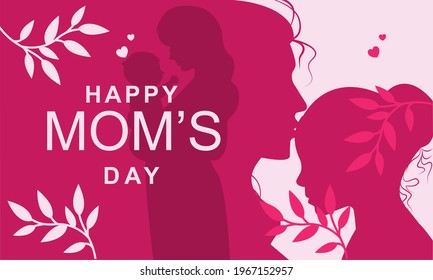 Celebrating Mother's Day, Happy Mom's Day silhouette.