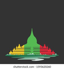 Celebrating Myanmar Independence Day (Burmese Days) 4 January. Vector of National Day with Myanmar flags. 
Vector Illustration