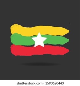 Celebrating Myanmar Independence Day (Burmese Days) 4 January. Vector of National Day with Myanmar flags. 
Vector Illustration