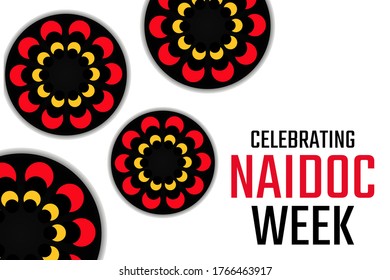 Celebrating NAIDOC Week. Holiday concept. Template for background, banner, card, poster with text inscription. Vector EPS10 illustration