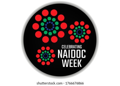 Celebrating NAIDOC Week. Holiday concept. Template for background, banner, card, poster with text inscription. Vector EPS10 illustration