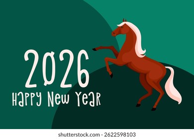 Celebrando o ano novo com um cavalo espirituoso