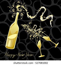 Celebrating the New Year, vector illustration 