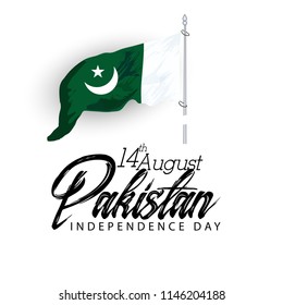 Celebrating Pakistan Independence Day creative vector illustration. 14th August pakistan independence with creative typography.