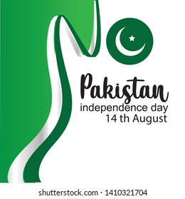 Celebrating Pakistan Independence Day creative vector illustration. 14th August pakistan independence. vector