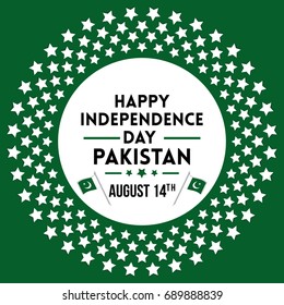 Celebrating Pakistan Independence Day creative vector illustration. August 14th pakistan independence greetings and wishes with creative typography. 