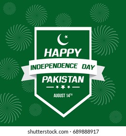 Celebrating Pakistan Independence Day creative vector illustration. August 14th pakistan independence greetings and wishes with creative typography. 