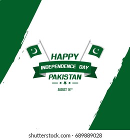 Celebrating Pakistan Independence Day creative vector illustration. August 14th pakistan independence greetings and wishes with creative typography. 