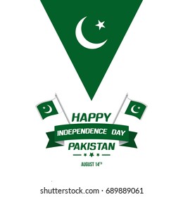 Celebrating Pakistan Independence Day creative vector illustration. August 14th pakistan independence greetings and wishes with creative typography. 