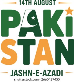 Celebrando o Dia da Independência do Paquistão: Um Design Audacioso para 14 de agosto, Comemorando Jashn-e-Azadi com Estilo e Simbolismo em um Gráfico Visual Surpreendente