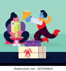 celebrating people and gifts surprise