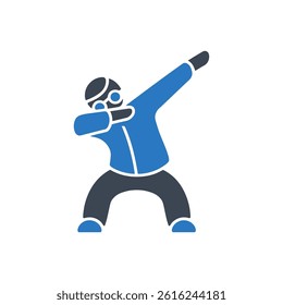 Celebrating Person Victory Icon On White Background