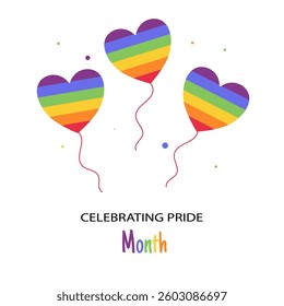  Celebrating  Pride Month.Colored balls in the shape of a heart.Vector