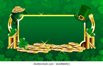 Celebrating Saint Patrick's Day cauldron of golden coins
