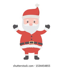 celebrating santa claus character merry christmas vector illustration