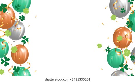 celebrating St. Patrick s Day Irish holiday, culture and tradition with balloon, ribbon and clover leaf. festival