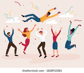 Celebrating success, achievement and jubilation concept