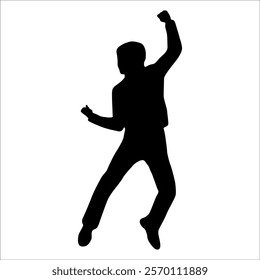 Celebrating success or Enjoying Silhouette vector