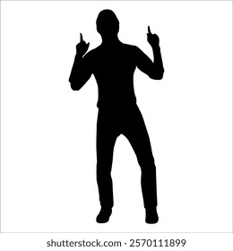 Celebrating success or Enjoying Silhouette vector