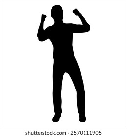 Celebrating success or Enjoying Silhouette vector