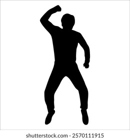 Celebrating success or Enjoying Silhouette vector