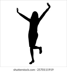 Celebrating success or Enjoying Silhouette vector