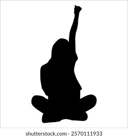 Celebrating success or Enjoying Silhouette vector