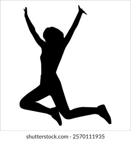 Celebrating success or Enjoying Silhouette vector