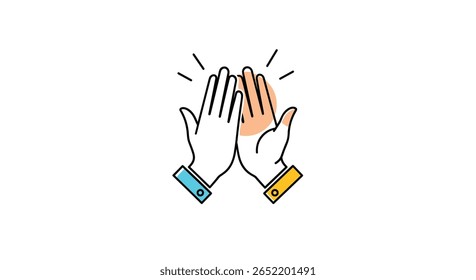 Celebrating success high five gesture for achievement and teamwork in business and sports