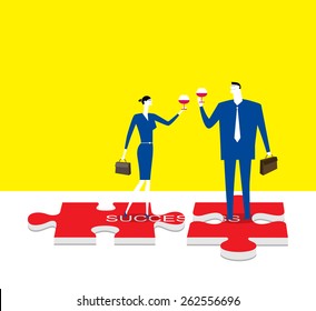 Celebrating a successful teamwork