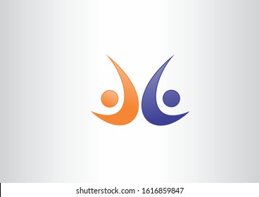 Celebrating symbol logo design template. People design logo