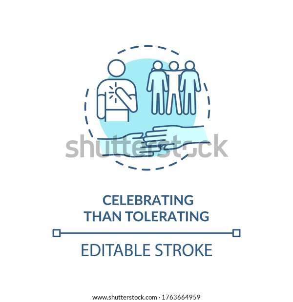 Celebrating Than Tolerating Turquoise Concept Icon Stock Vector 7933