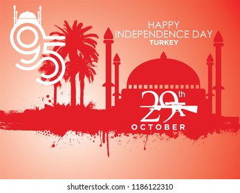 Celebrating Turkey Independence Day. Vector. 5k