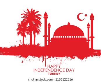 Celebrating Turkey Independence Day. Vector. 5k