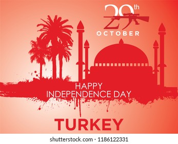 Celebrating Turkey Independence Day. Vector. 5k