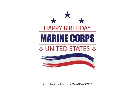 Celebrating the United States Marine Corps Birthday in Text USA Flag