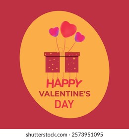 Celebrating the Valentine's Day a vector graphic design template or logo. 