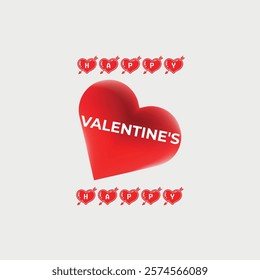 Celebrating the Valentine's Day a vector graphic design template or logo. 