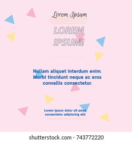 Celebrating vector illustration - background, For birthday invitation card, poster, presentation, event banner or party decoration. Pastel color confetti on sweet background.